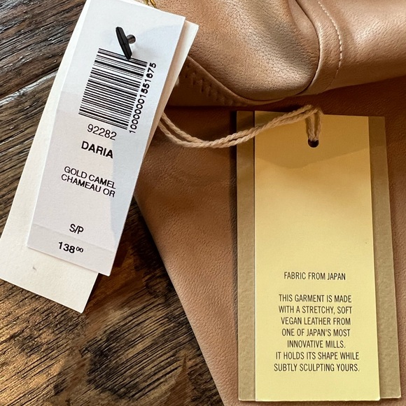 Aritzia Wilfred Free Gold Camel Daria Vegan Leather Pant leggings small - Picture 4 of 5